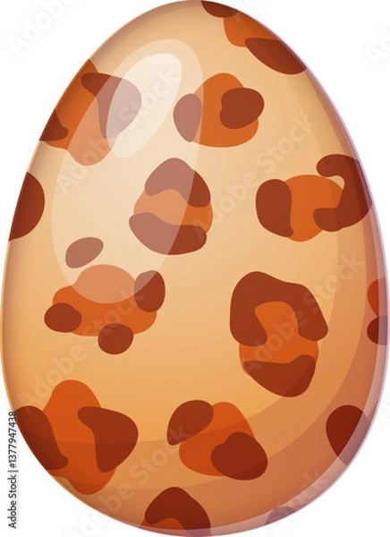 Fototapeta Glossy beige Easter egg with a bold leopard print pattern. A trendy and stylish holiday decoration inspired by wild nature. Perfect for unique festive designs, fashion-forward Easter themes, and