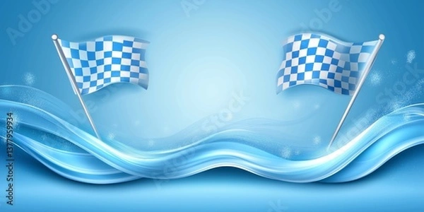Fototapeta Checkered flag graphic design with an abstract background,a dynamic racing theme.