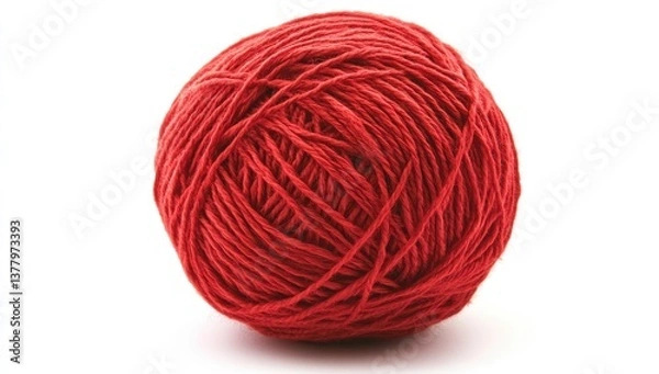 Fototapeta Single red ball of yarn