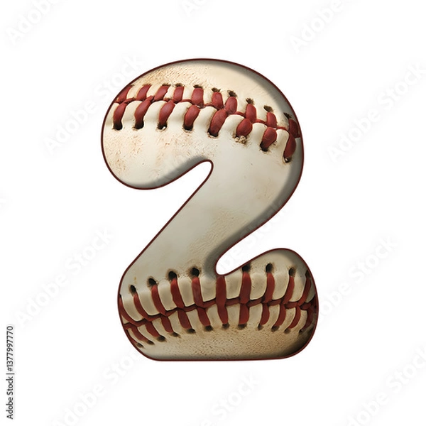 Obraz Baseball Font Numbers 2 Clipart PNG for Decoration