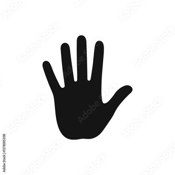 Fototapeta Warning hand icon vector sign
