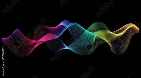 Fototapeta Rainbow Waves Abstract Background. (19)