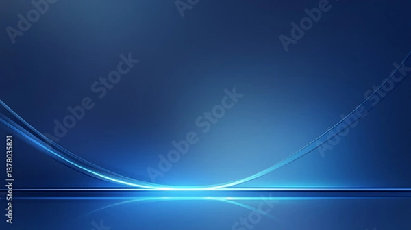 Obraz Abstract blue background with glowing wave