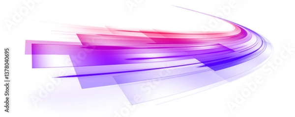 Fototapeta High speed IT technology concept, abstract stripes as data transfer on white background in png format. A colorful motion background of city light trails.	