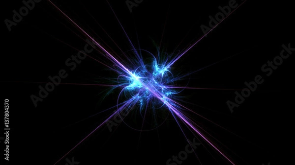 Fototapeta 3D rendering abstract fractal light background