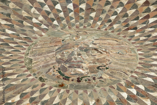 Obraz Unique medusa mosaic on the floor of the orchestra section of the music amphitheater in the Ancient City of Gölhisar, Burdur province