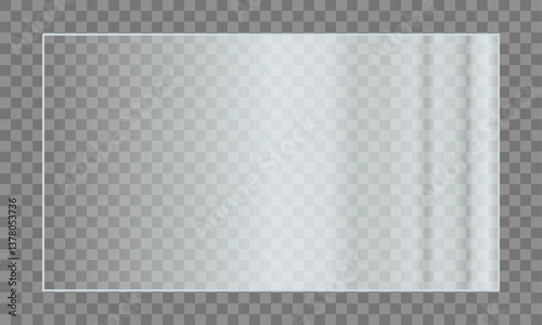 Obraz 16:9 vector image of a mirror reflection, suitable for application on glass, plastic, or acrylic window surfaces. Offers a glossy, luminous appearance with bright highlights and transparency.	