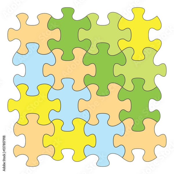 Obraz color puzzles - vector set of elements