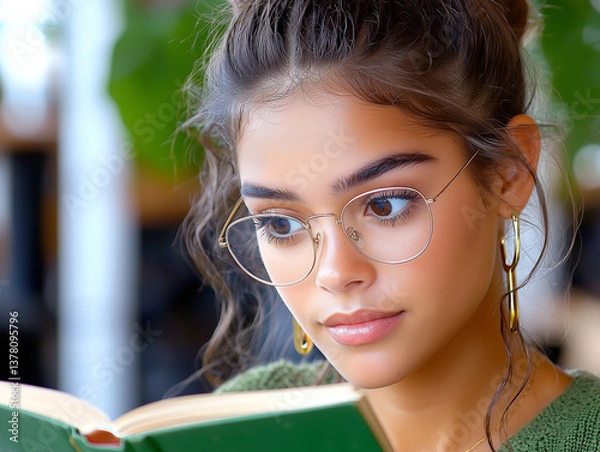 Fototapeta Cafe Reading Close-up