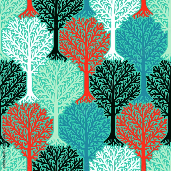 Fototapeta Pattern with trees