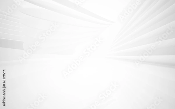 Obraz Abstract smooth white interior of the future. Architectural background. 3D illustration and rendering 
