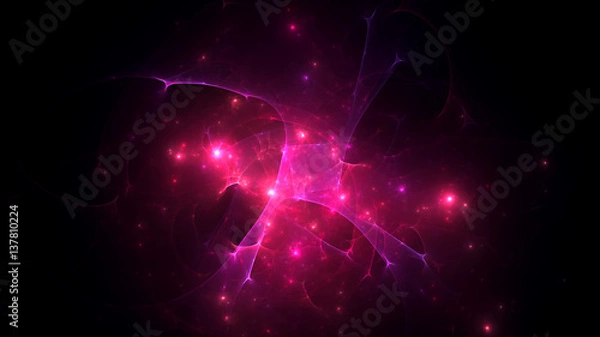 Fototapeta 3D rendering abstract fractal light background
