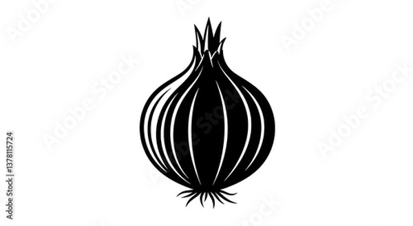 Fototapeta An onion on a white background
