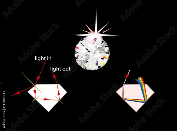 Fototapeta diamond refraction sparkle