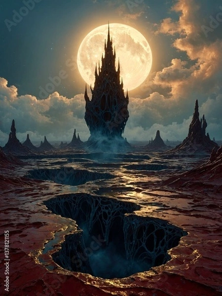 Obraz Obsidian Forms of an alien planet