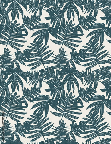 Obraz Palm leaf  tropical mono chro...