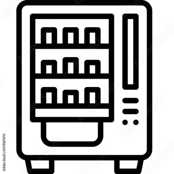 Fototapeta vending machine line icon