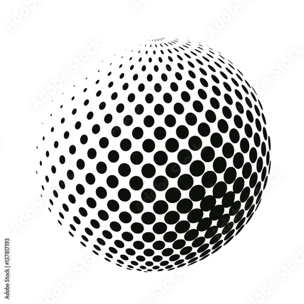 Fototapeta PrintVector halftone geometric background. Grunge abstract half tone dotted texture. Monochrome graphic for print, dtp or presentation. Vintage style design