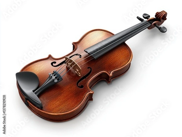 Fototapeta Elegant Wooden Violin Designed for Classical Music Performance and Artistic Expression in Studio Setting