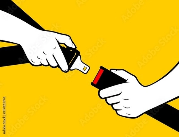 Obraz Ręce blokujące pas bezpieczeństwa