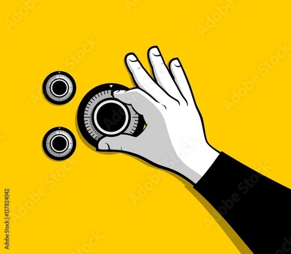 Fototapeta Thief hand open safe