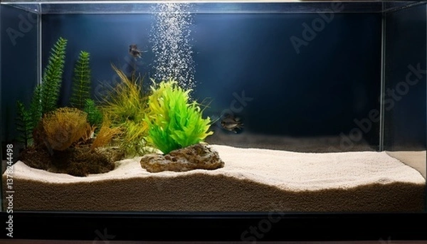 Fototapeta aquariums in aquariums fine sand acts as a substrate offering a natural safe foundation for aquatic life enhancing the overall aesthetic and ecosystem