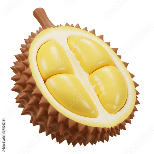 Obraz 3d durian on white