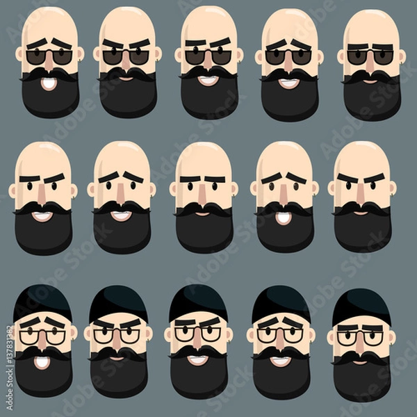 Fototapeta Set of man`s emotion