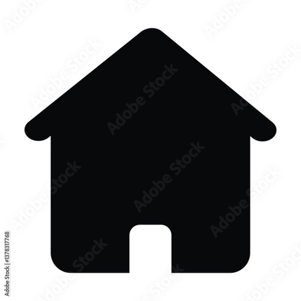 Fototapeta Home icon and white background Collection home icons. House symbol. Set of real estate objects and houses black icons isolated on white background. Vector illustration.