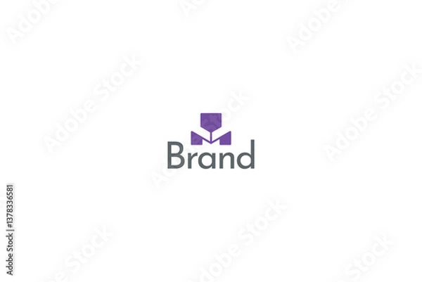 Fototapeta Letter M Real estate logo with white background. 