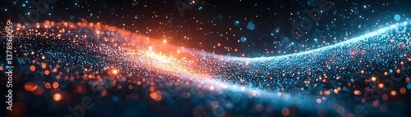 Obraz Glowing spiral of quantum algorithm data