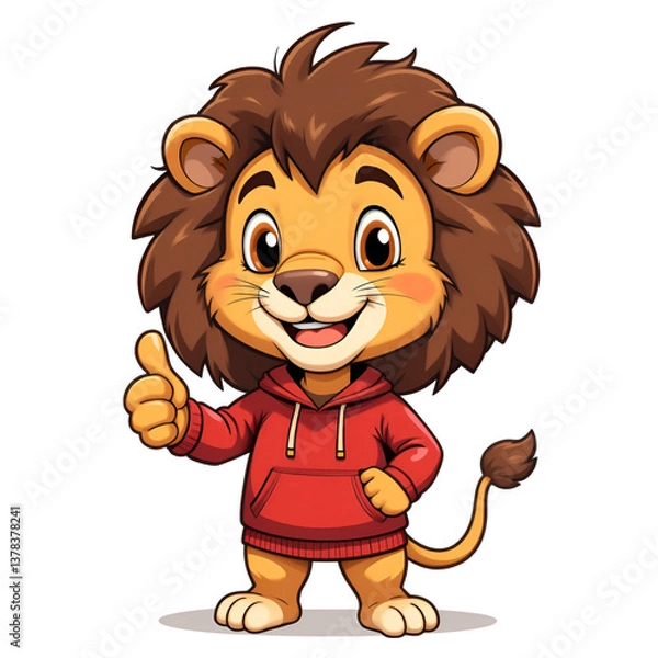 Fototapeta vector style lion cartoon character with a playful expression