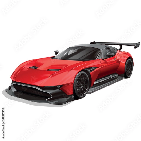 Fototapeta Red Supercar Vector Illustration