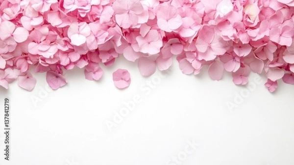 Obraz Delicate pink petals covering a soft surface nature scene close-up floral arrangement tranquil environment overhead view beauty and serenity