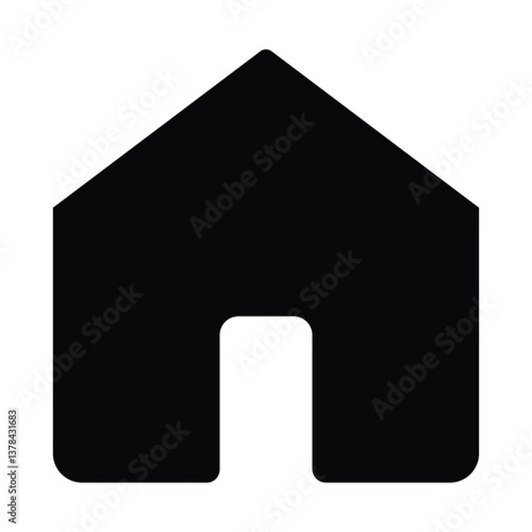 Fototapeta Home icon and white background Collection home icons. House symbol. Set of real estate objects and houses black icons isolated on white background. Vector illustration.