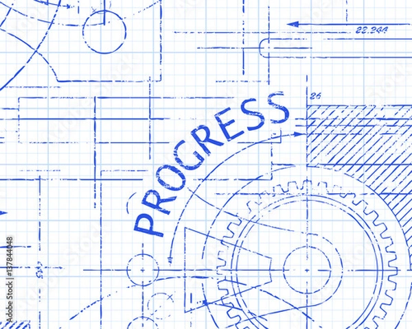 Fototapeta Progress Graph Paper Machine