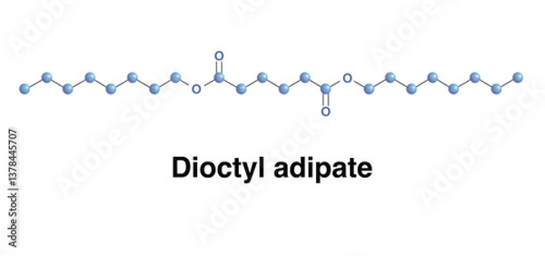 Obraz Dioctyl Adipate (DOA) Organic Compound Molecule Vector Illustration. Ester Used As A Plasticizer.