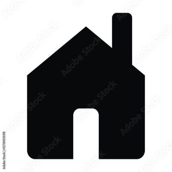 Fototapeta Home icon and white background Collection home icons. House symbol. Set of real estate objects and houses black icons isolated on white background. Vector illustration.