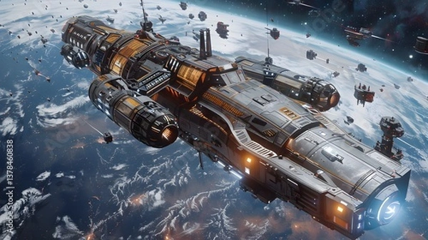 Obraz spaceship in space