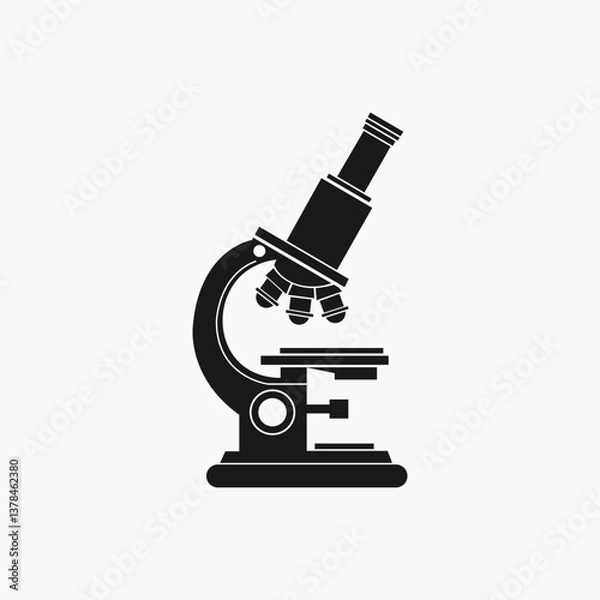 Fototapeta Vector Illustration of a Simple Microscope Icon
