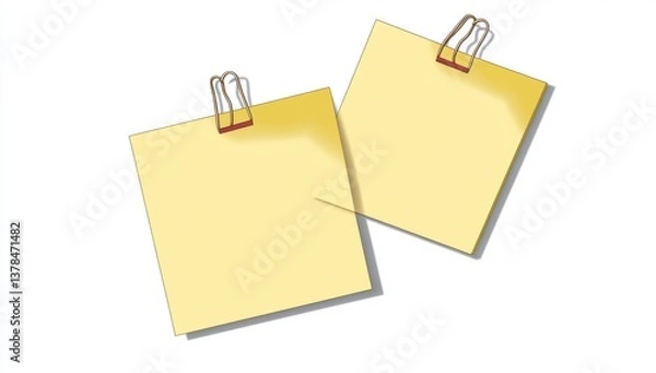 Fototapeta Two blank yellow sticky notes (1)