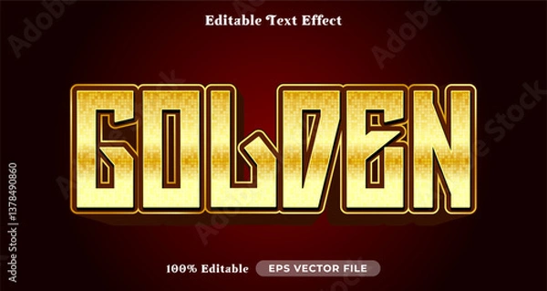 Fototapeta golden Editable Text Effect, Font Style on graphic style