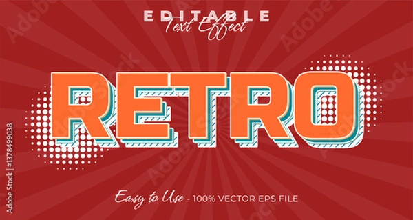 Fototapeta Retro Editable Text Effect, Font Style on graphic style