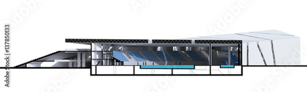 Obraz 3D rendering section of building