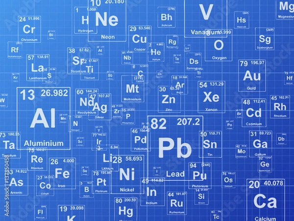 Obraz Chemical Elements Blueprint