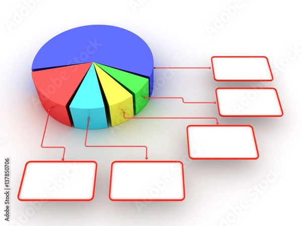 Obraz Business infographic pie Chart 3d