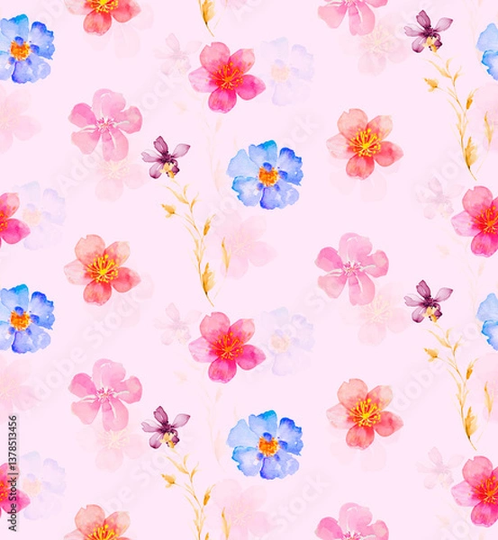 Fototapeta All over Flower Design Seamless Pattern With Some Texture Digital Print Textile