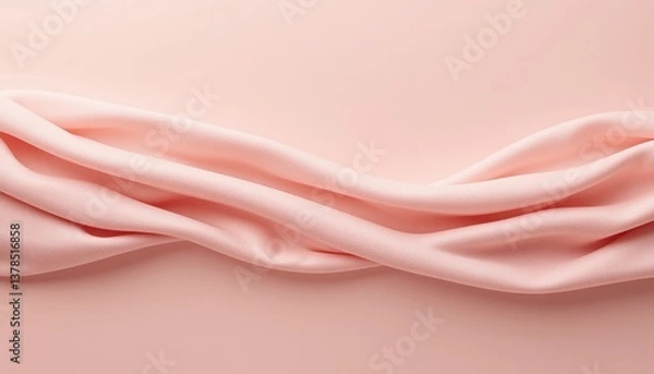 Fototapeta Twisting textiles soft pink fabric abstract studio setting detail shot minimalist design contemporary aesthetic