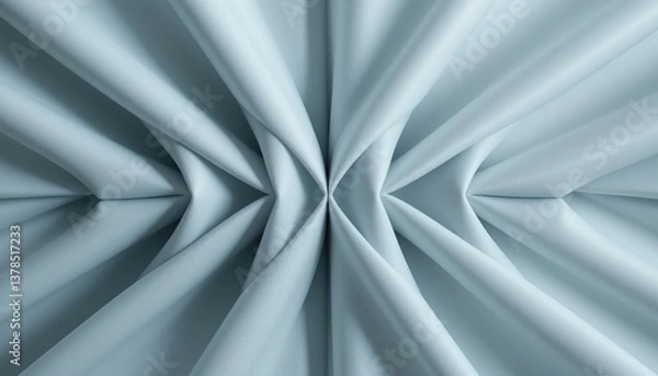 Fototapeta Fabric textures in soft blue drapery interior setting close-up view artistic design fluid motion concept for visual appeal