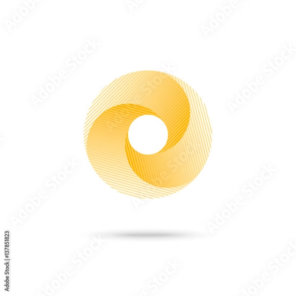 Obraz Abstract shape, yellow 3d torus, eps10 vector